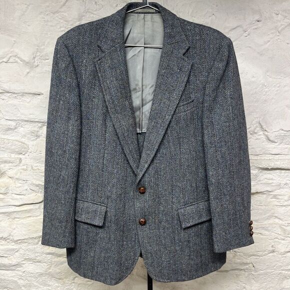 Harris Tweed Other - Vintage 70s Herringbone Harris Tweed Blazer 40R* Wool Two Button Stanley Blacker